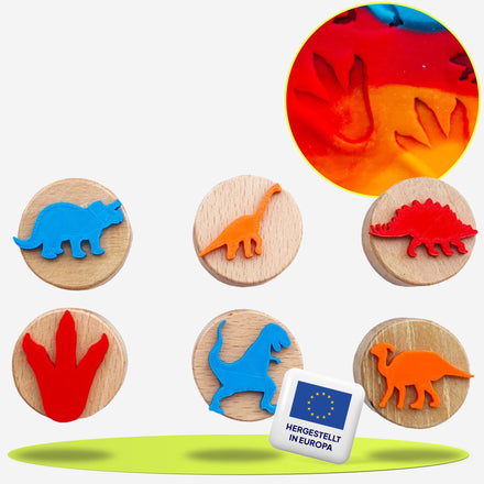 Holzstempel - Dinosaurier Set 6St.
