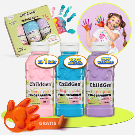 Fingerfarben 3er Set (3 x 350ml) Pink, Blau, Lila