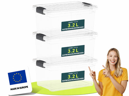 3.2L - Aufbewahrungsboxen mit Deckel