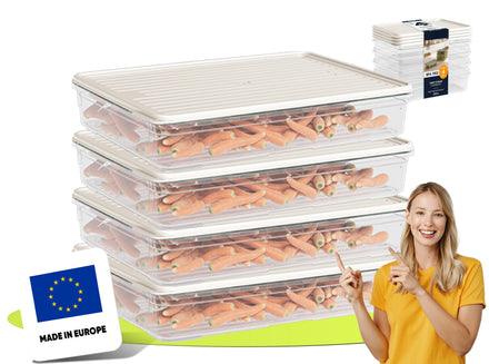 uandu Gefrierbox Set, Frischhaltedosen mit Deckel - 4x2100ml