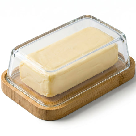 uandu Butterdose Glas & Bambus