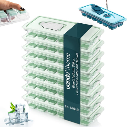 Eiswürfelform Silikon mit Deckel - 8 stück